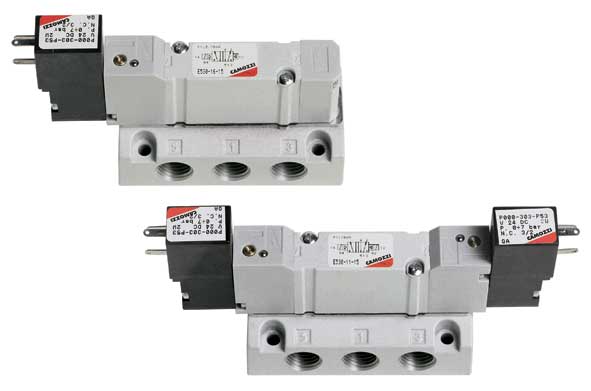 Распределители с пневматическим и электромагнитным управлением. Серия Е