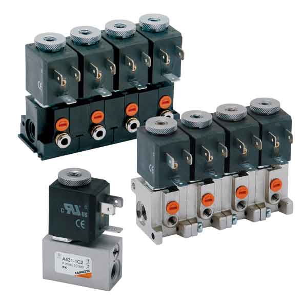 Электропневматические распределители прямого действия. Серия A.