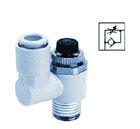 Пневмодроссель с обратным клапаном и быстроразъемным фитингом, прямой тип AS1301F-4301F