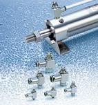 Пневмодроссель из нержавеющей стали с обратным клапаном и быстроразъемным соединением ASG