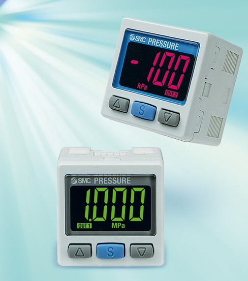 Прецизионный датчик давления/вакуума с двухцветной цифровой индикацией ZSE30A(F)/ISE30A